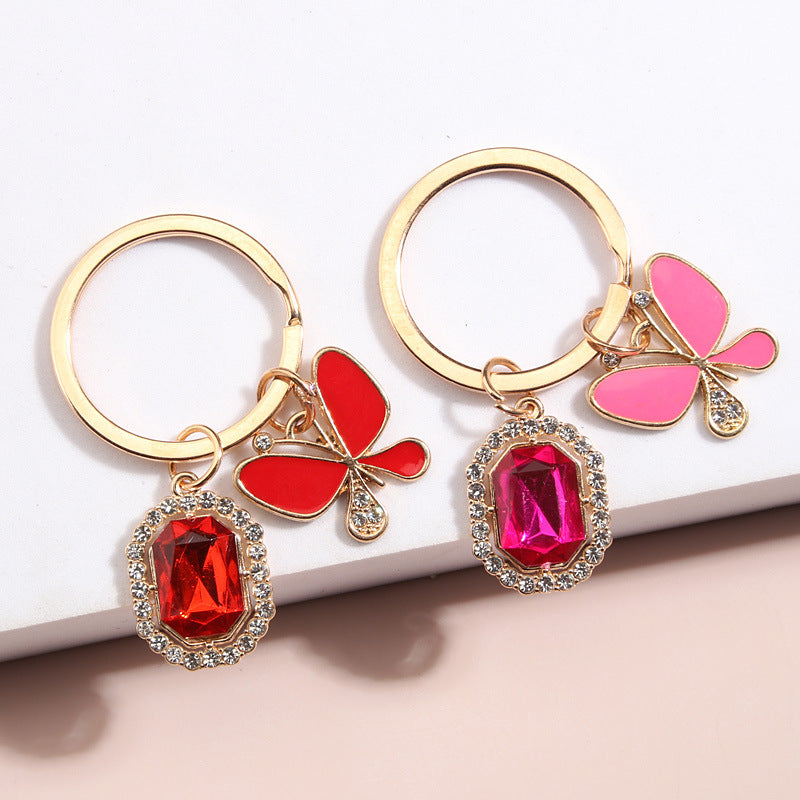 Wholesale 10PCS/PACK Butterfly Pendant Keychain Alloy